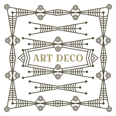 Art deco logo. Vintage label design. Retro badges. Vector image.のイラスト素材