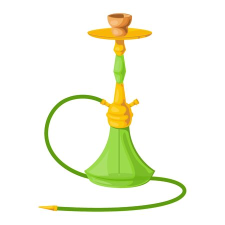 Hookah. Tobacco pipe. Smoking aromatic tobacco. Relaxation. Vector image in cartoon style.のイラスト素材