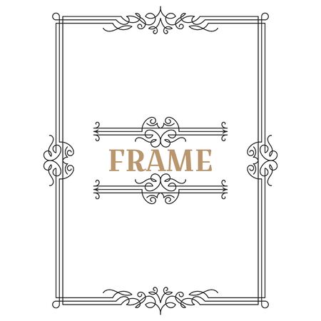 Vintage frame border. Decorative frames. Border for greeting card or other design. Vector.のイラスト素材