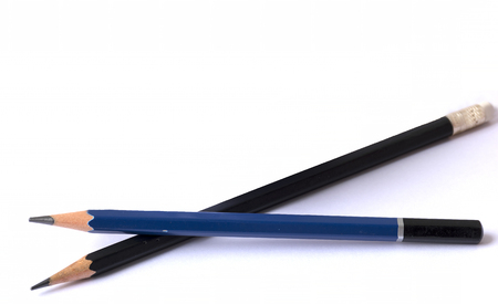 Pencils  on white backgroundの写真素材
