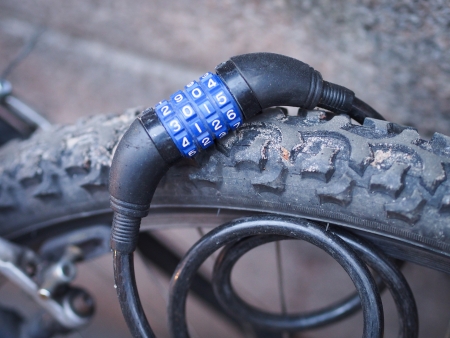 Number Lock on a Bikeの写真素材