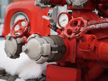 Detail of an old fire engine