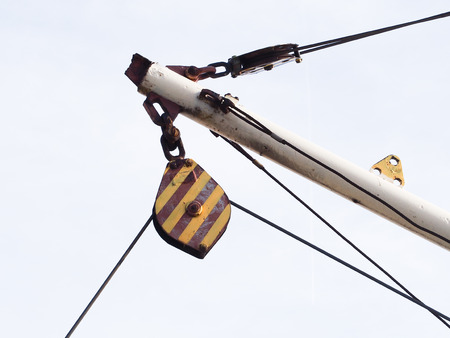 Old block and tackle on a ship