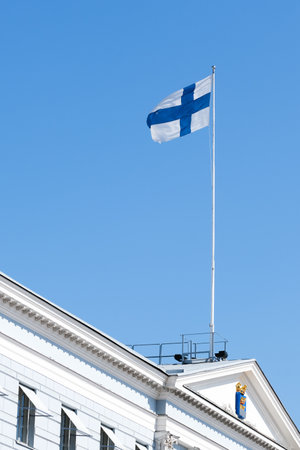 The flag of Finlandの写真素材