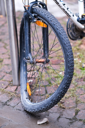 Broken wheel of a bicycle