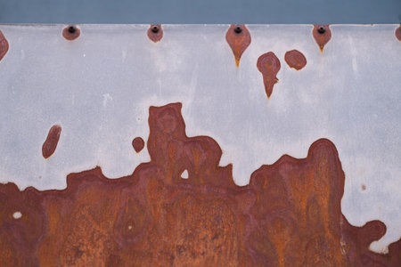 Rusty metal wall with skrews