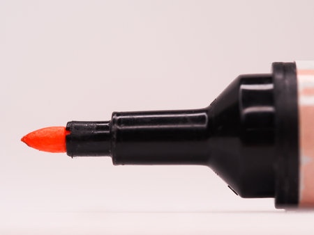 The tip of an orange felt penの写真素材