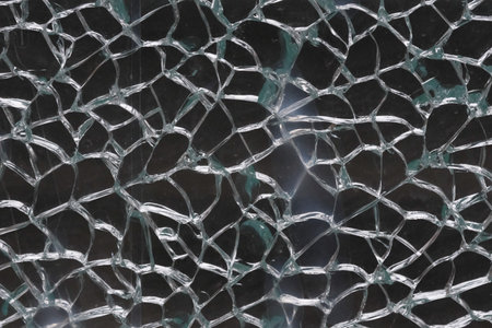Broken Glass close up on a window