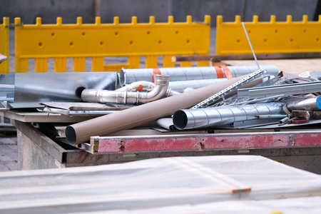 Scrap metal  at a construction site