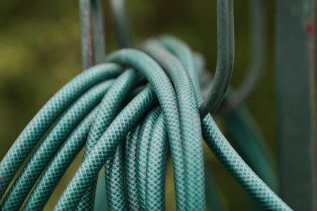Detail of a garden hoseの写真素材