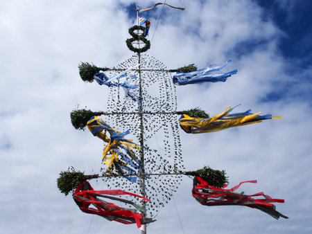 Midsummer pole on the Ãland islandsの写真素材