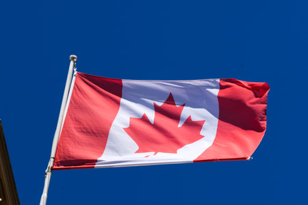 Flag of Canada in the wind