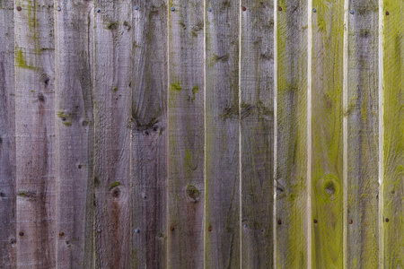 Wall, fence of old grey boards. Grunge, rustic full frame background. Natural texture, copy spaceの写真素材