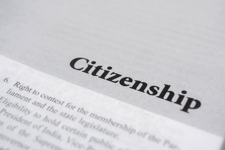 Citizenship printed on book with large lettersの写真素材