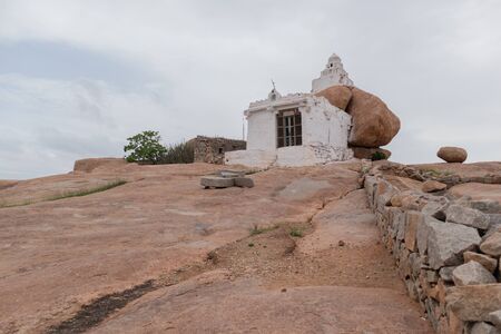 Small Temple at Malyavanta Parvata or hill top at Hampi, Karnataka.の写真素材