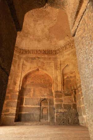 Inner architectural chambers of Elephant Stable inside Zanana enclosure at Hampi from 14th century...