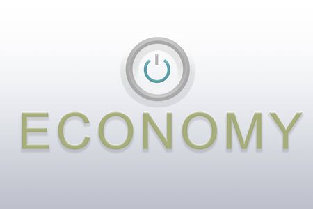 Concept of Opening or restarting economy or economic activities showing with start buttonの写真素材