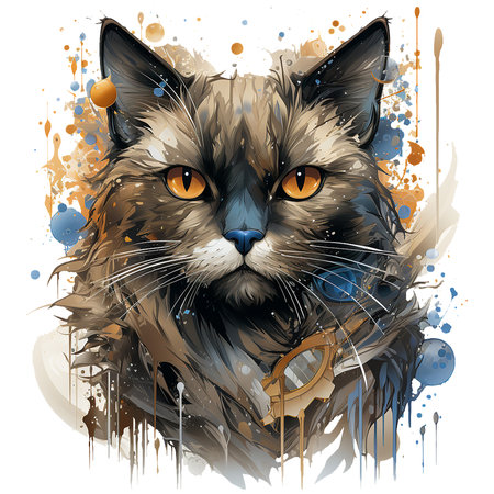 Christmas cat t-shirt design featuring an elegant and sophisticated Siamese cat wearing a golden crown, Generative Aiの素材