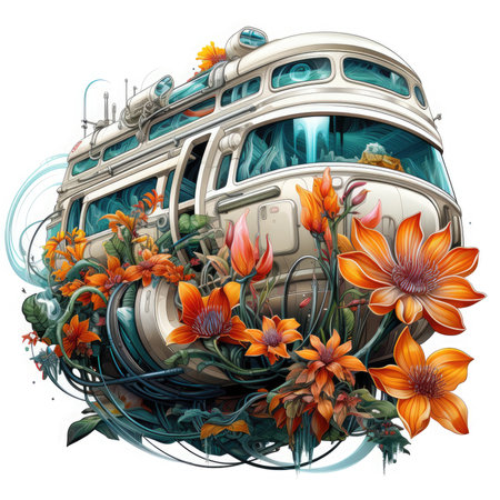 Flower t-shirt design illustration, Generative Aiの素材