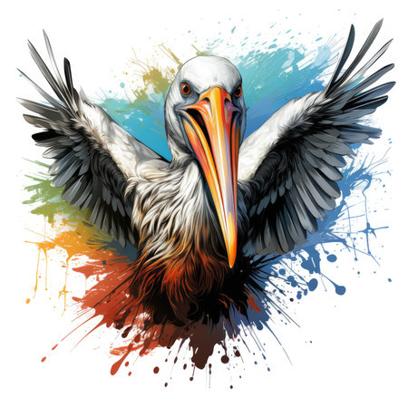 Pelican t-shirt design illustration, Generative Aiの素材