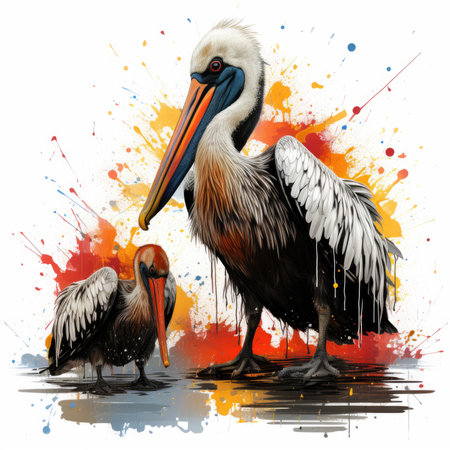 Pelican t-shirt design illustration, Generative Aiの素材