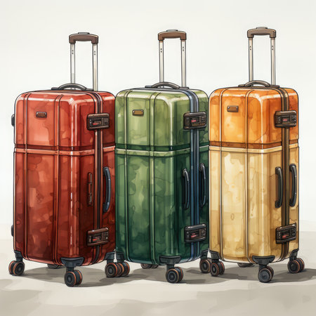 Waterco Luggages White Background illustration, Generative Aiの素材