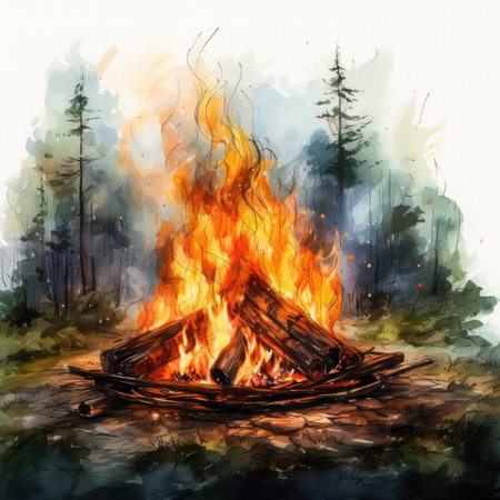 Waterco Campfire Sublimation Graphic illustration, Generative Aiの素材