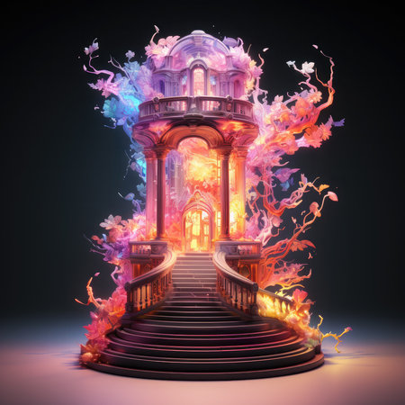 3d black friday neon light glow podium Watercolor Clipart, Generative Aiの素材