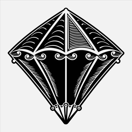 Vector illustration of a diamond in black and white colors on a light backgroundのイラスト素材
