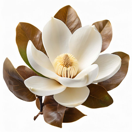 Magnolia flower isolated on white background. Close-up image.の写真素材