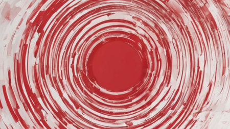 abstract red background with concentric circles. 3d render illustrationの素材