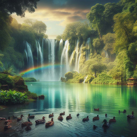 Waterfall in Plitvice Lakes National Park,Croatiaの素材