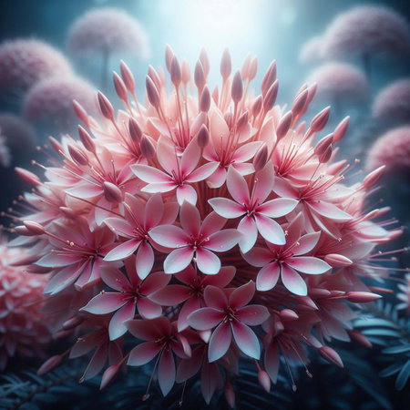 Pink flower in the garden. Close up. Floral background.の素材