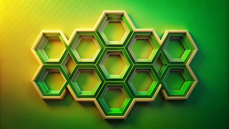 Simple multi-pattern background with yellow-green gradient.