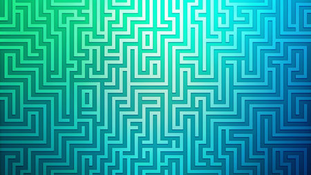 Simple multi-pattern background with blue-green gradient.