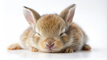 Cute little rabbit on white background. Studio shot. Animal theme.