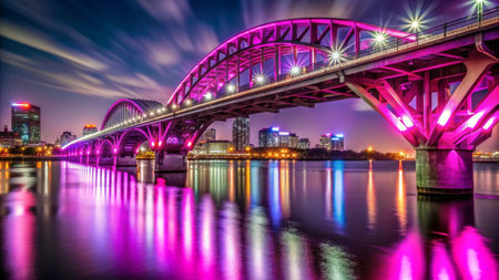 Night view of the Yangtze River, Taipei, Taiwanの写真素材