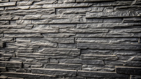 Background of stone wall texture. Black and white brick wall background.