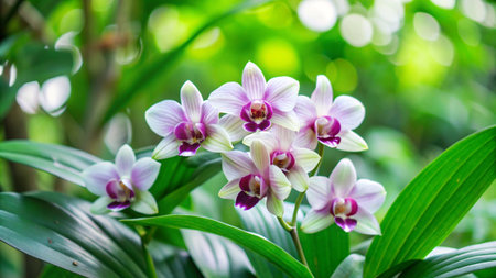 Beautiful orchids in the garden, Phalaenopsisの写真素材