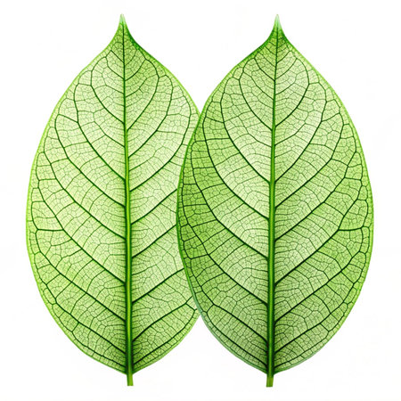 Green leaf isolated on white background with clipping path. Clipping path