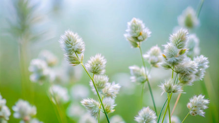 Grass flower in the nature. soft focus, shallow DOF.