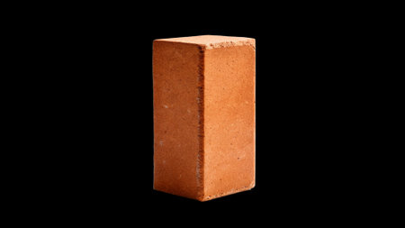 Brick isolated on a black background. Clipping path included.の写真素材