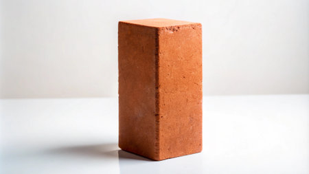 Red brick on a white background. Isolated object on a white background.の写真素材