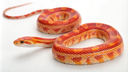 Corn snake, Pantherophis guttatus, isolated on white background