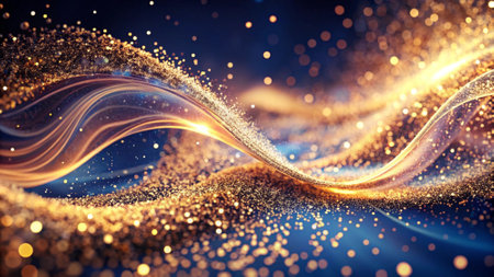 Abstract gold background with bokeh effect. 3d rendering, 3d illustration.