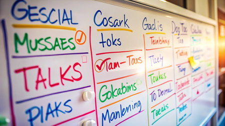 Colorful sticky notes on the board. Concept of business success.の写真素材