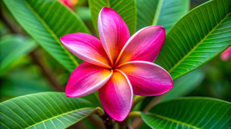 Plumeria flower in the garden, Thailand. (Selective focus)の写真素材