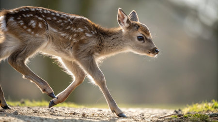 Young fallow deer (lat. Cervus elaphus)の写真素材