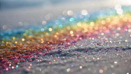 Colorful glitter bokeh abstract background. Christmas and New Year conceptの写真素材