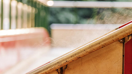 Air freshener in a train station. Selective focus.の写真素材